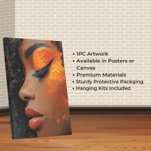 The Canvas of Her textured painting on a brick wall, creating a stunning artistic focal point for contemporary spaces.